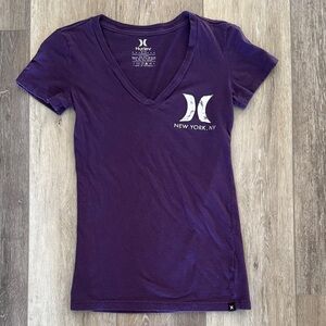 Hurley Women's Deep Purple V-Neck Tee